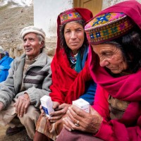 Mobile health clinic conducted by Dr Bill Hanlon, Basic Health International, for shepherds based at 4700 m Shimshal Pass (known locally as Shimshal Pamir) reached from Shimshal village, Hunza Valley, Karakoram Range, Pakistan. © Pat Morrow