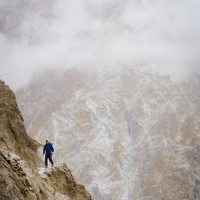 Dr Bill Hanlon on trek to 4700 m Shimshal Pass from Shimshal village, Hunza Valley, Karakoram Range, Pakistan. © Pat Morrow