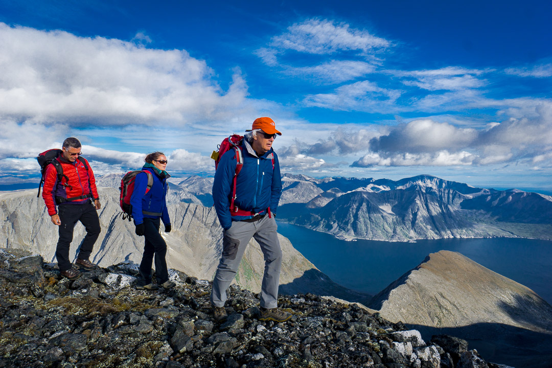 Heli-Hiking Group Route Exploration Razorback Range, Torngat Mountains National Park , Northern Labrador Mountains, (Newfoundland and Labrador), Canada hike