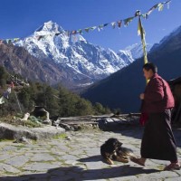 Nuns take a midday break from their winter meditation practise at Gomba Lungdang, Tsum Valley, Ganesh Himal © Pat Morrow 2010