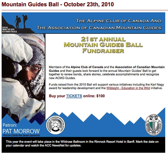 patron of the 21st Annual Mountain Guide's Ball