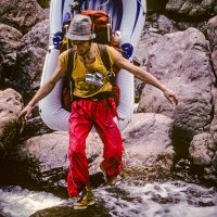 Pat Morrow on 11 day amphibious descent of Barranca del Cobre in northern Mexico 1978. photo by Jeremy Schmidt